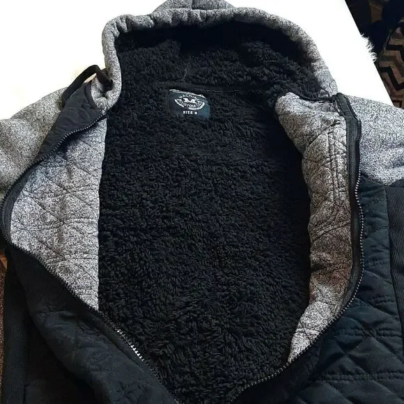 MACHINE 71 Mens Black /Gray Fleece Jacket S - Picture 4 of 7